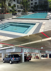 Concrete treated with PENETRON ADMIX and all construction joints sealed with PENEBAR SW-55 ensures no water will seep into the parking area from above.