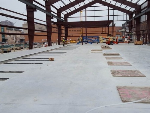 The top of the PENETRON ADMIX-treated concrete structure, with a view of Baltimore’s nearby neighborhoods