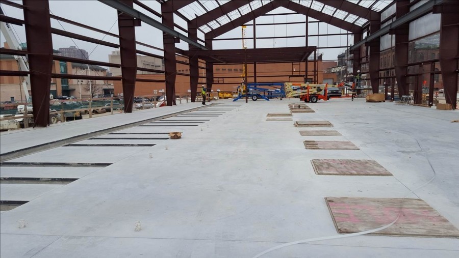 The top of the PENETRON ADMIX-treated concrete structure, with a view of Baltimore’s nearby neighborhoods