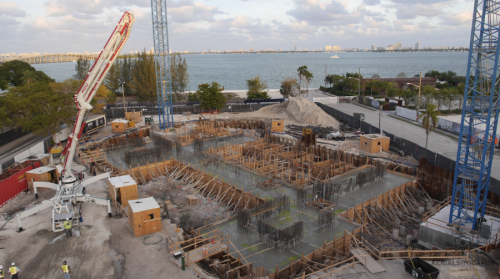 This view of the Paraiso Bay construction site shows its proximity to the Atlantic Ocean, which explains the high water table