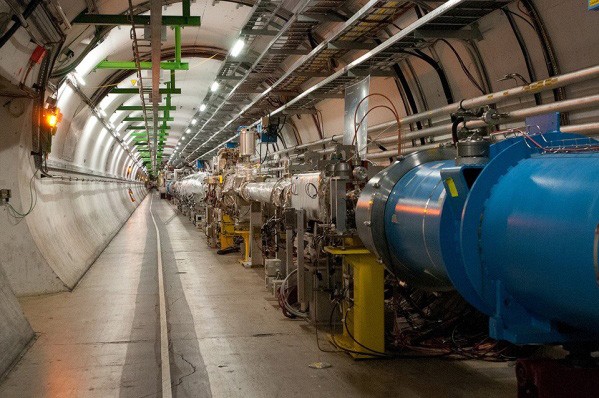 The huge ring tunnel track of the VEPP-5 electron-positron collider in Novosibirsk is deep underground.