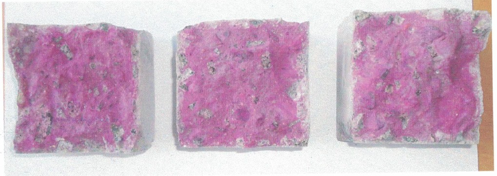 Carbonation Testing - Figure 2: 14 days - Samples with Penetron Admix (A)     