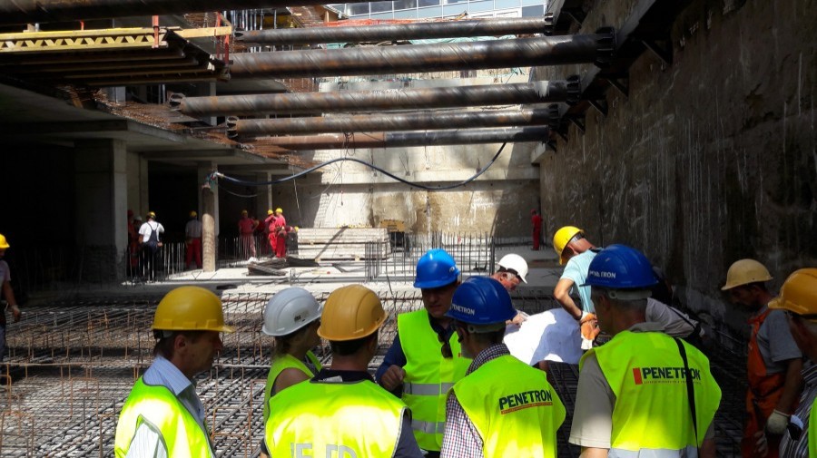 The excavation of the three-level Green Heart underground parking garage was 8 meters below the water table – the deepest excavation ever for the New Belgrade business district!