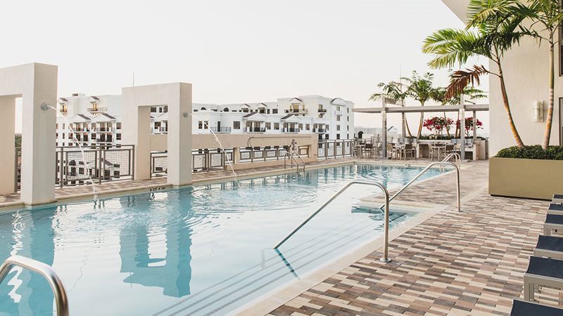 The Modera Metro Dadeland’s elevated concrete pool structure and deck were waterproofed with PENETRON ADMIX.