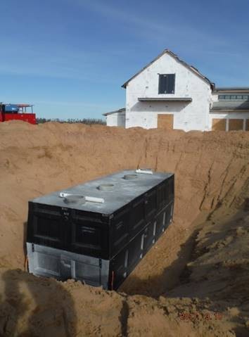 This pre-cast 10,000-gallon concrete water tank for the Sand Valley fire prevention system was treated with PENETRON ADMIX and is impermeable to water.
