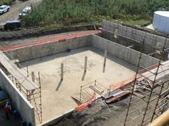 The aerial shot of the Indonsa plant basement shows a dry structure despite the high groundwater table from the adjacent Umgeni River – thanks to PENETRON crystalline technology.