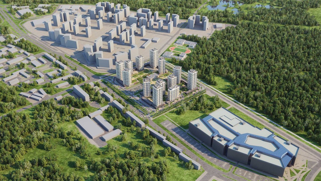The 1st phase in Yekaterinburg is now complete. The development in Central Russia will feature 13 residential towers with 96-127 apartment units in each tower.