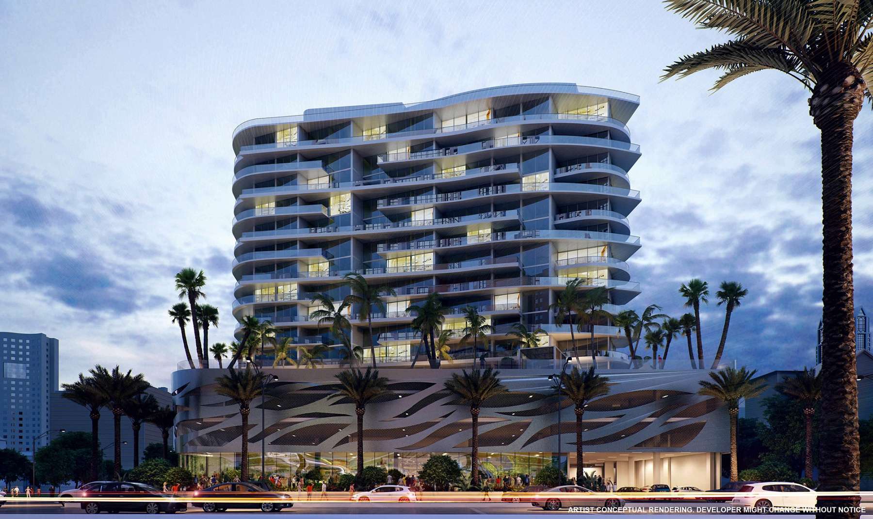 Aurora Condominium’s 18-floor tower houses 61 luxury residences on Sunny Isles Beach just north of Miami – only a block from the ocean.