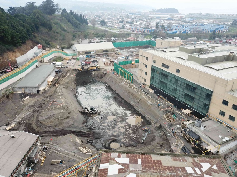 The high groundwater level is evident in this overview. PENETRON ADMIX provided the needed waterproofing protection for the below-grade concrete foundation slab and retaining walls.
