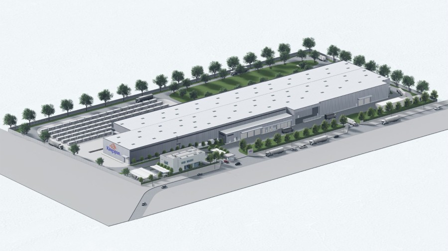 The rendering of the 16,000m2 facility shows off the expansive dimensions of the first Vietnamese factory to meet LEED Platinum V4 standards.