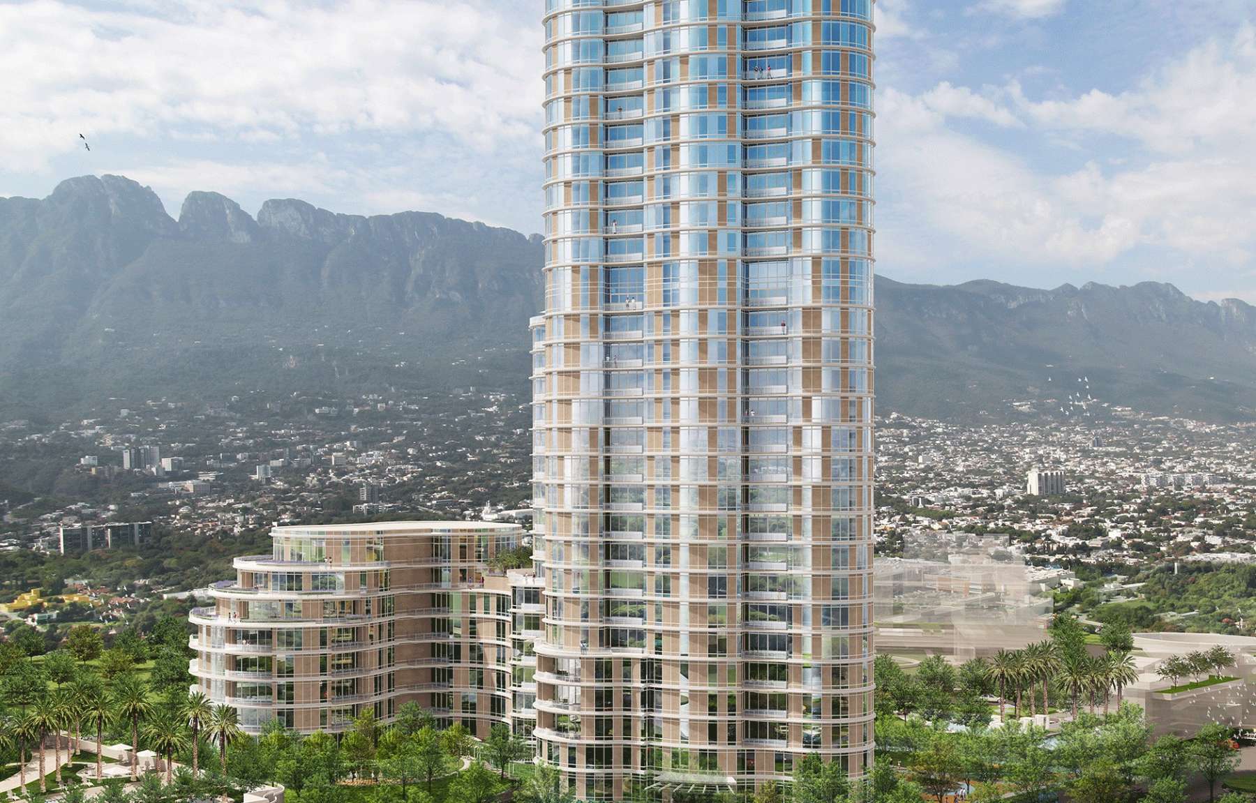The massive concrete basement structures (incl. parking garage & water reservoir) that support the 35-floor La Nube residential tower were treated with PENETRON ADMIX.