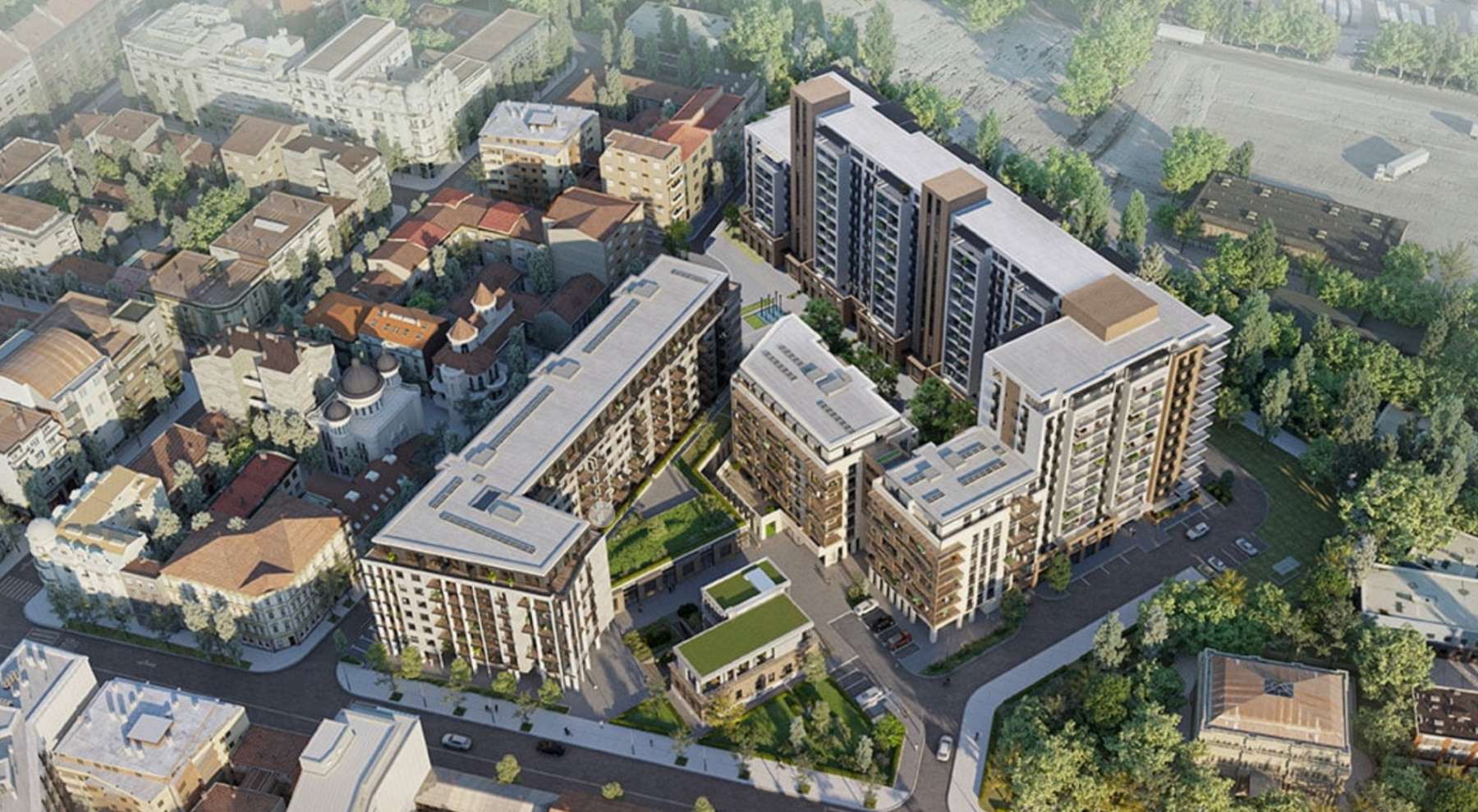 The high groundwater levels of the Novi Dorćol construction site (close to the Danube River) demanded a robust waterproofing solution for the below-grade concrete structures.