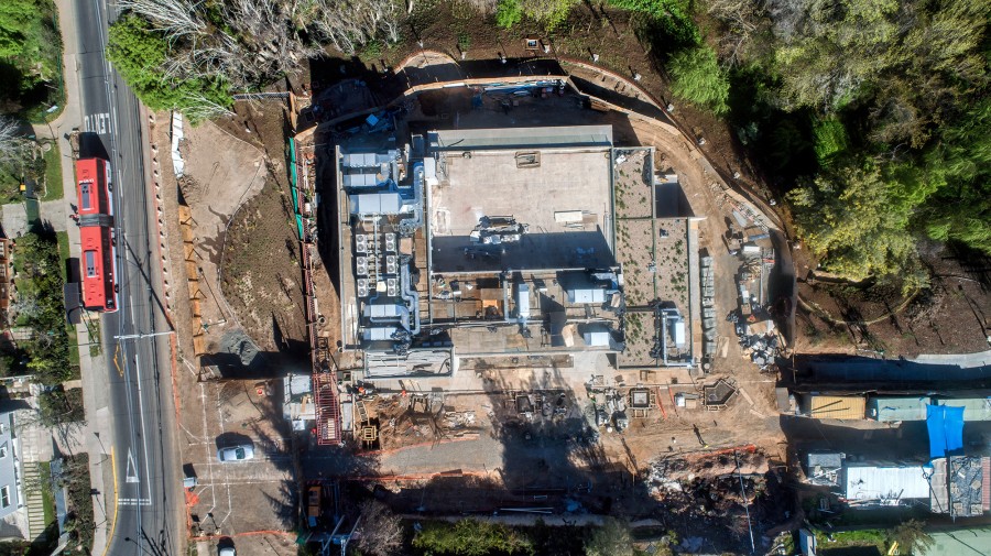This overhead shot clearly shows the footprint of the Centro de Rehabilitación Integral (CRI) facility in Santiago, Chile.