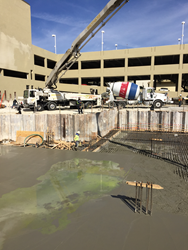 The tell-tale green tracer spotted after a concrete pour at the Metro South Apartments job site in South Miami confirms that PENETRON ADMIX is “in the mix.”