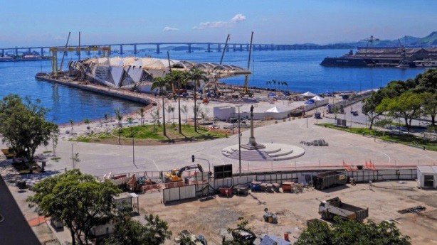 The final stages of construction for the Museu do Amanhã in Rio di Janeiro