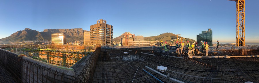Penetron South Africa supervised the topical application of PENETRON and PENECRETE MORTAR on the roof slab of the 35 Lower Long office tower.