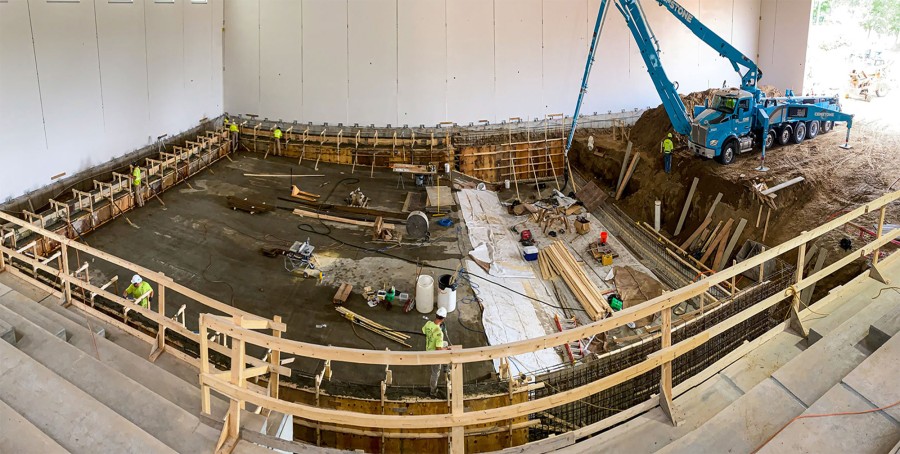 The Aquatic Center’s two pools were treated with PENETRON ADMIX SB, a crystalline waterproofing admixture, to waterproof the concrete pool structures.
