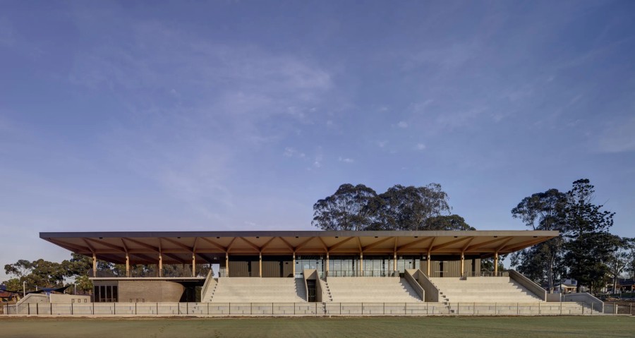 The unique wooden roof of the Granville Stadium got most of the attention, but it’s the underlying concrete structures that form the stadium’s support structure.