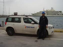 PENETRON Hellas Engineer Nikos Frouzakis, seen here at the mega-yacht marina construction site in Flisvos, Greece, makes sure the job is done perfectly.