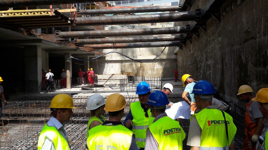 The excavation of the three-level Green Heart underground parking garage was 8 meters below the water table – the deepest excavation ever for the New Belgrade business district!