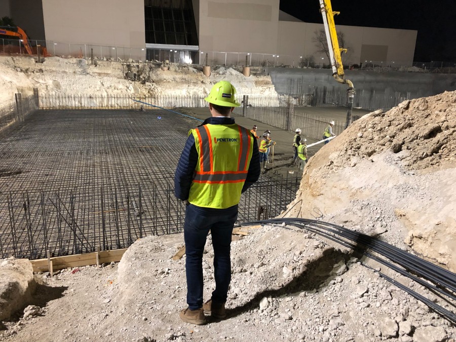 Penetron specialists showed the Spaw Glass project engineers that PENETRON ADMIX would solve the groundwater issues at the ACC Highland campus construction site
