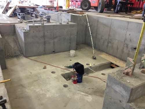 The pour is done and the new PENETRON – treated MTS wheel truing pit is dry and durable – quicker and more cost- effective than the originally specified membrane.