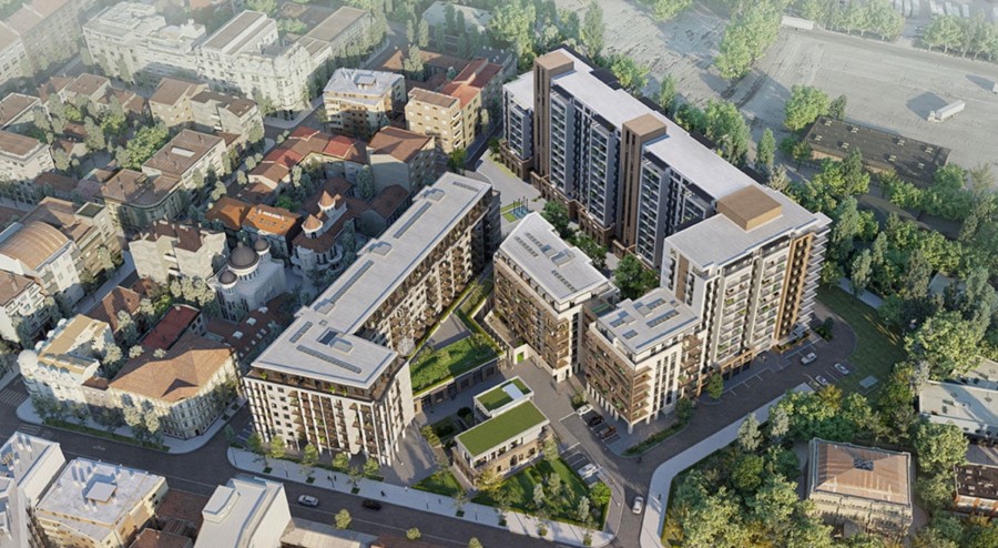 The high groundwater levels of the Novi Dorćol construction site (close to the Danube River) demanded a robust waterproofing solution for the below-grade concrete structures.
