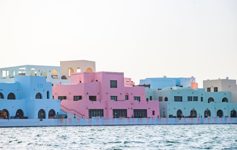 Qatar’s redeveloped Old Doha Port is a colorful new tourist destination (with hotels, restaurants, and shopping) and a marina for yachts and cruise ships.