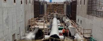 View of the advanced biologically activated filter (BAF) system that removes phosphorous and nitrogen from effluent sewage. It was constructed with PENETRON crystalline technology.