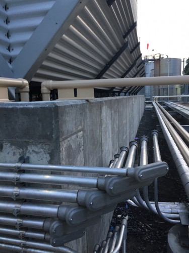 Close-up of the Geismar facility’s cooling tower that helps purify 13 million cubic feet of carbon monoxide daily. The structure is built on a PENETRON-treated foundation.