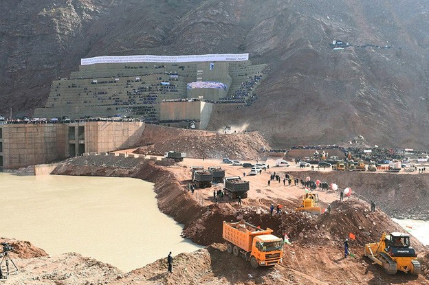 The US$3.9 billion Rogun Hydro project includes an embankment dam, hydraulic tunnels, underground power generators with six turbines (3,600MW capacity) and auxiliary equipment