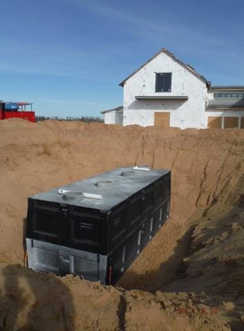 This pre-cast 10,000-gallon concrete water tank for the Sand Valley fire prevention system was treated with PENETRON ADMIX and is impermeable to water.