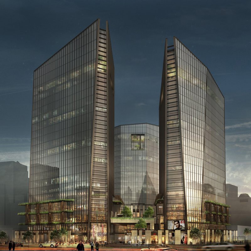 The three Territoria Apoquindo office towers, each 20-floors tall, rely on PENETRON ADMIX to protect their large underground concrete structures from high groundwater.